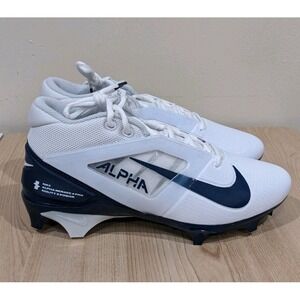 Mens Size 8.5 Nike Alpha Menace 4 Pro White Navy Blue Football Cleats FD7037-104